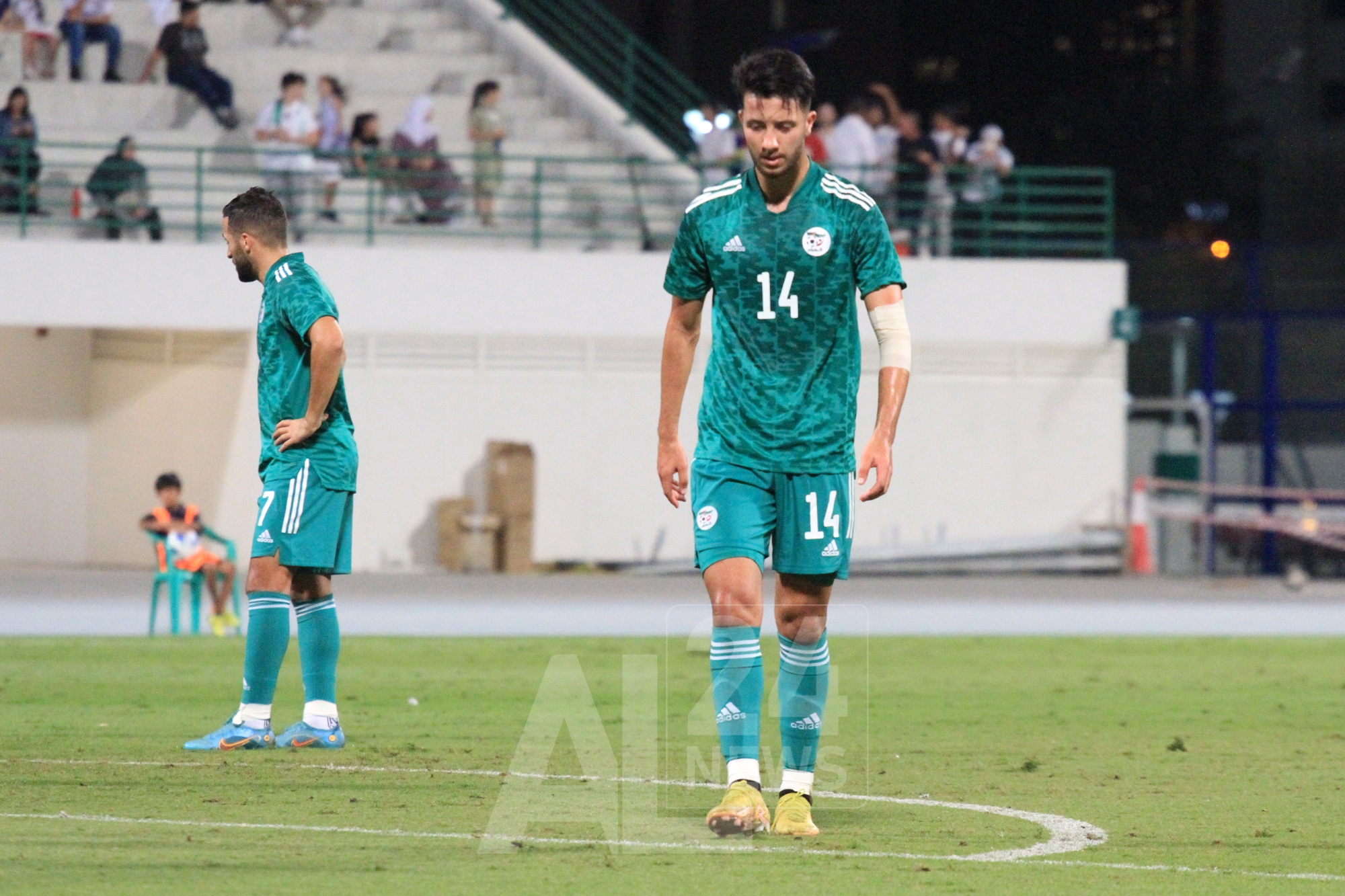 صورة من المباراة التي جمعت المنتخب الجزائري ومنتخب الكويت الأول