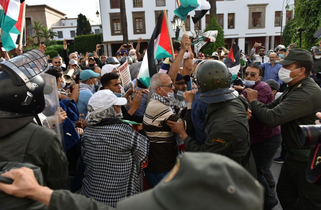 من الأرشيف / مظاهرة ضد التطبيع بالعاصمة المغربية الرباط