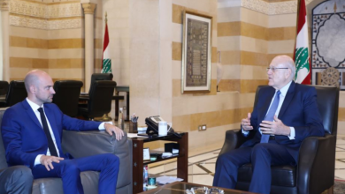 محادثات نجيب ميقاتي مع وزير الخارجية الفرنسي