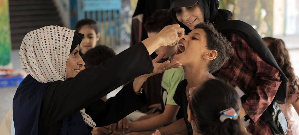 ghaza premier cycle de vaccination contre la polio