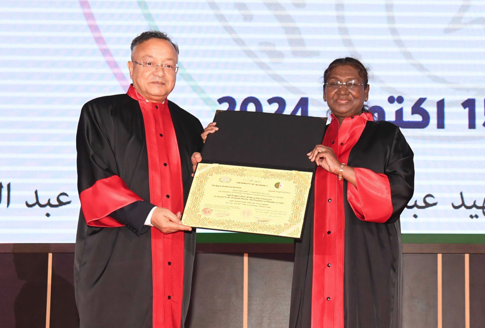 Algerian President Awards Indian President with Honorary Doctorate