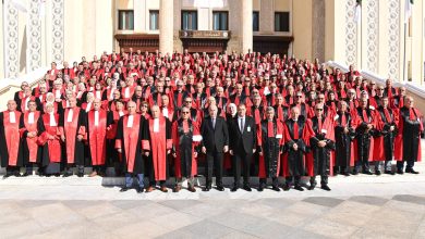 الرئيس الجزائري رئيس المجلس الأعلى للقضاء عبد المجيد تبون يفتتح السنة القضائية