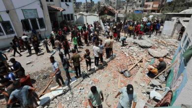 Ghaza : 12 Palestiniens tombent en martyrs dans une frappe sioniste sur une école