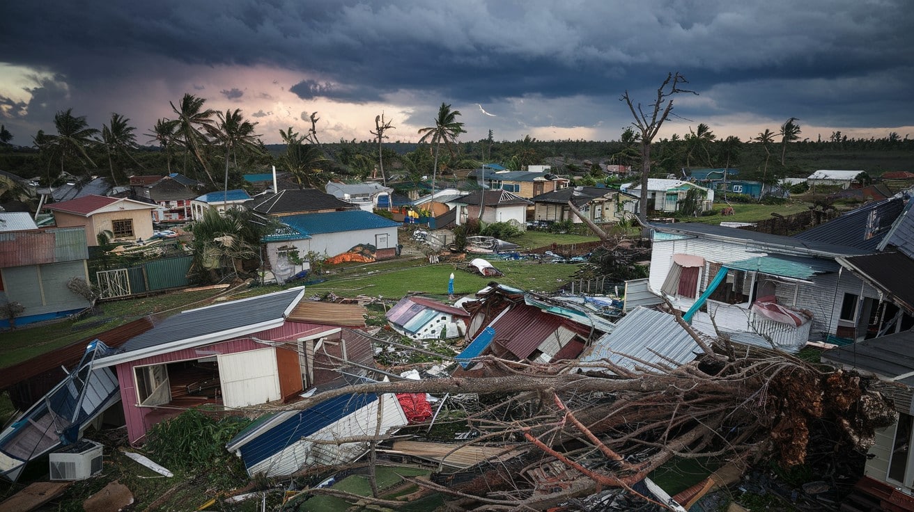 Philippines : toits arrachés et arbres déracinés au passage du typhon Yinxing