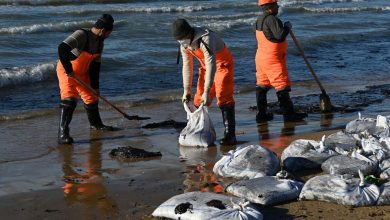Russie : la marée noire due au naufrage de deux pétroliers continue de s'étendre