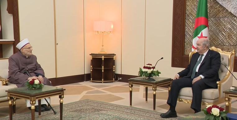 الرئيس الجزائري عبد المجيد تبون يستقبل خطيب المسجد الأقصى
