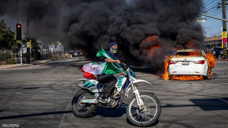 احتجاجات عنيفة في لوس أنجلوس