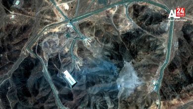 تُظهر صورة الأقمار الاصطناعية نظرة عامة على مجمع فوردو بعد أن ضربت الولايات المتحدة المنشأة النووية تحت الأرض بالقرب من مدينة قم بإيران