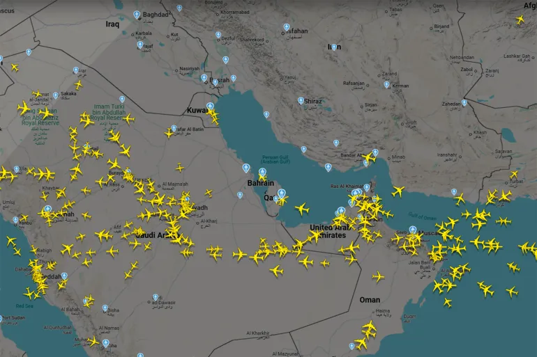 حركة الطيران توقفت في منطقة واسعة بالخليج