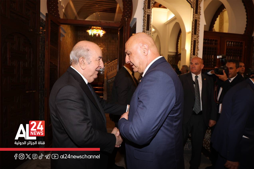 #صور مراسم إسداء الرئيس الجزائري #عبد_المجيد_تبون وساما للرئيس اللبناني، التي أعقبتها مأدبة عشاء على شرف وفد جمهورية #لبنان وعلى رأسه الرئيس #جوزيف_عون.