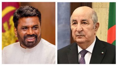 الرئيس الجزائري يتلقى تهنئة رئيس سريلانكا