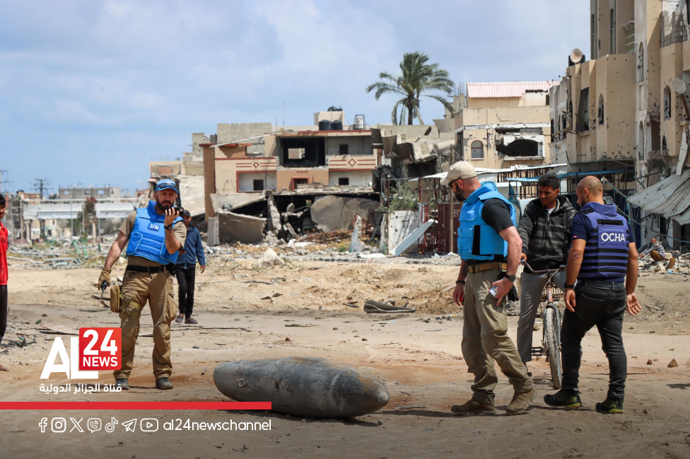 Agression sioniste Ghaza danger engins non explosés