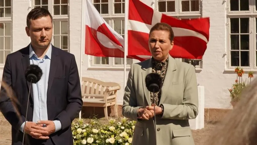 ئيسة وزراء الدنمارك ميته فريدريكسن، ورئيس حكومة غرينلاند ينس فريدريك نيلسن